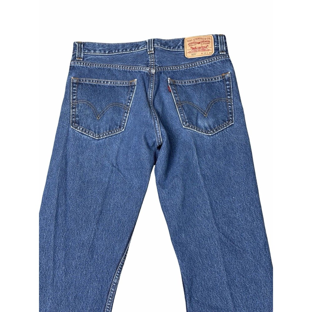 Levi’s 505 Regular Fit Straight Leg Blue Denim Jeans Men’s 34x30 Year 2009 Levis - Picture 7 of 15